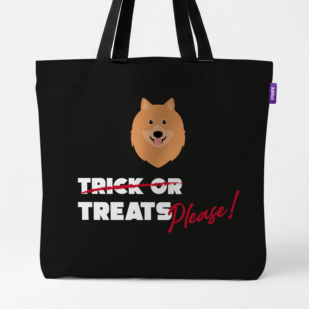 'Trick or Treats Please' - Personalized {breedCommonName} Canvas Bag