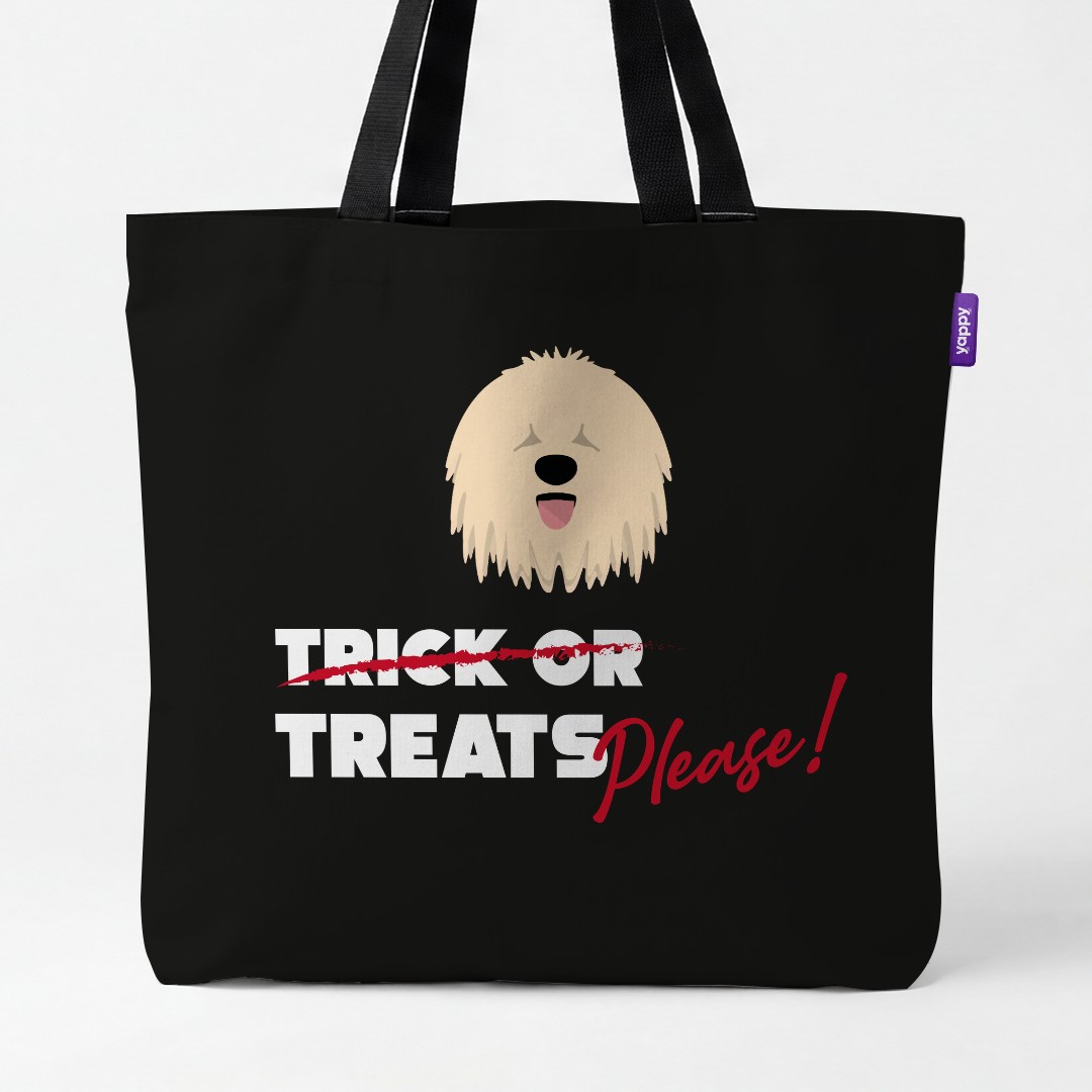 'Trick or Treats Please' - Personalized {breedCommonName} Canvas Bag