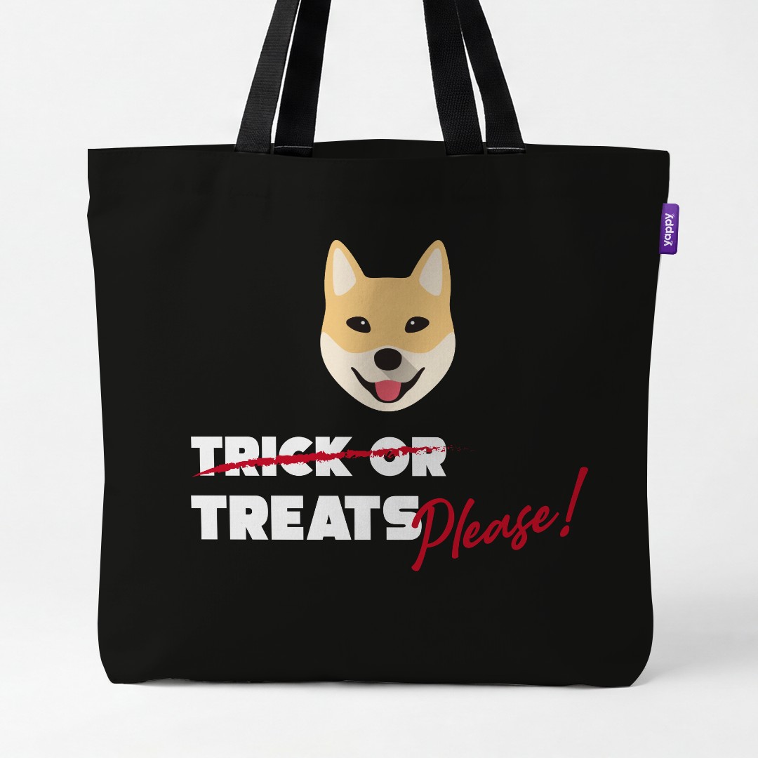 'Trick or Treats Please' - Personalized {breedCommonName} Canvas Bag