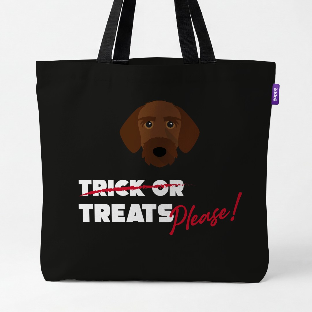 'Trick or Treats Please' - Personalized {breedCommonName} Canvas Bag