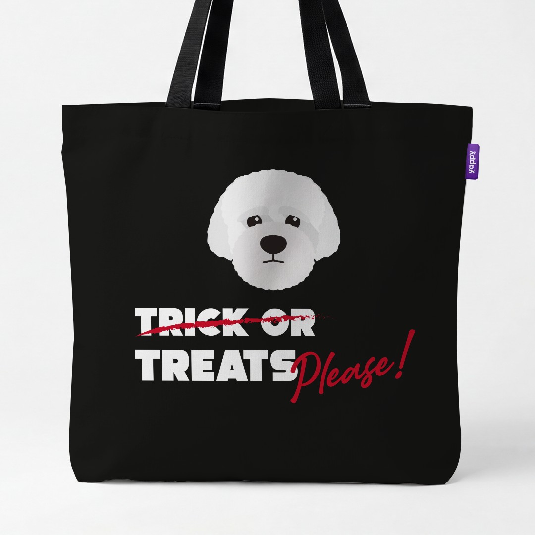 'Trick or Treats Please' - Personalized {breedCommonName} Canvas Bag