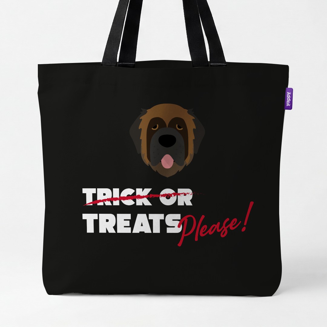 'Trick or Treats Please' - Personalized {breedCommonName} Canvas Bag