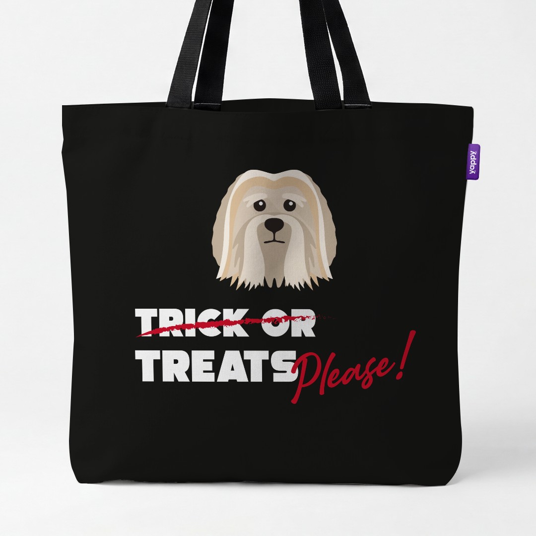 'Trick or Treats Please' - Personalized {breedCommonName} Canvas Bag