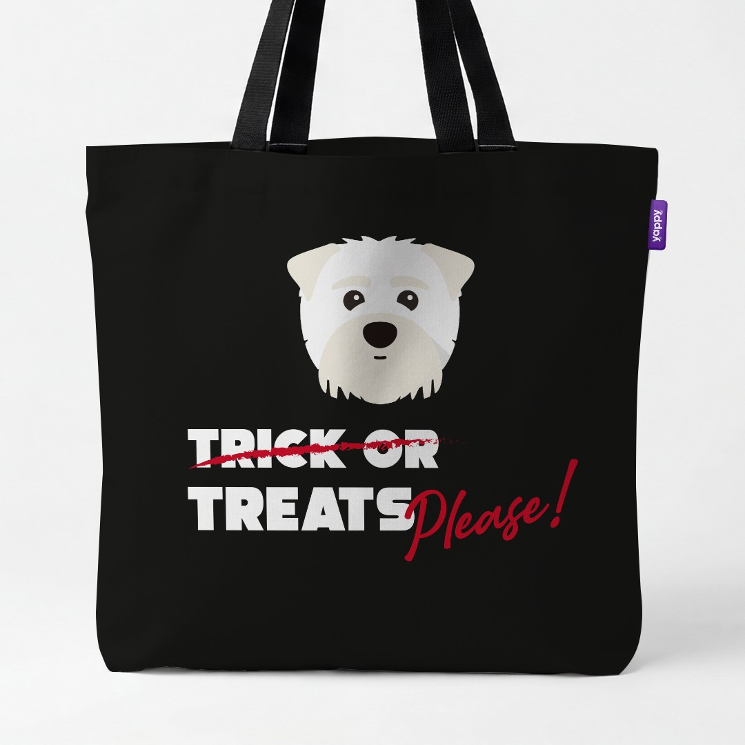 'Trick or Treats Please' - Personalized {breedCommonName} Canvas Bag