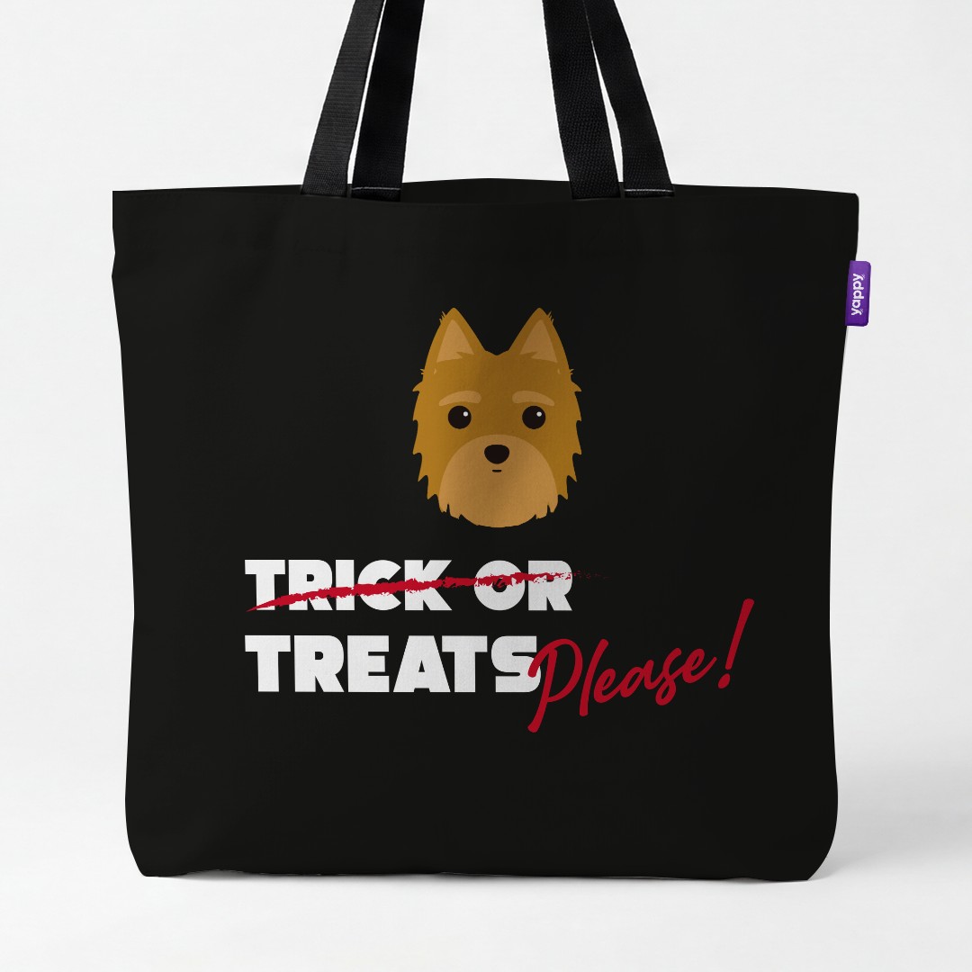 'Trick or Treats Please' - Personalized {breedCommonName} Canvas Bag