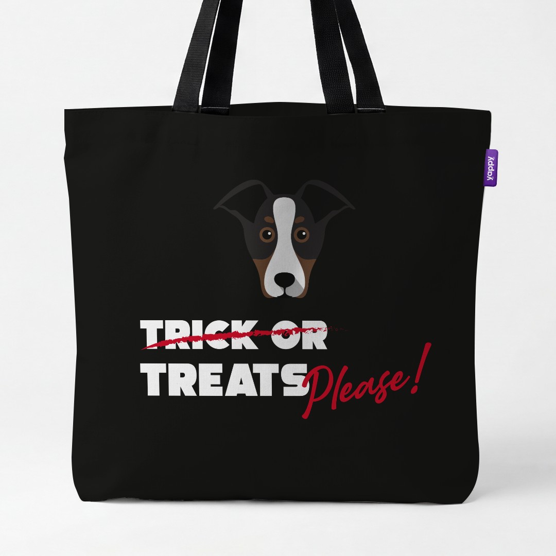 'Trick or Treats Please' - Personalized {breedCommonName} Canvas Bag