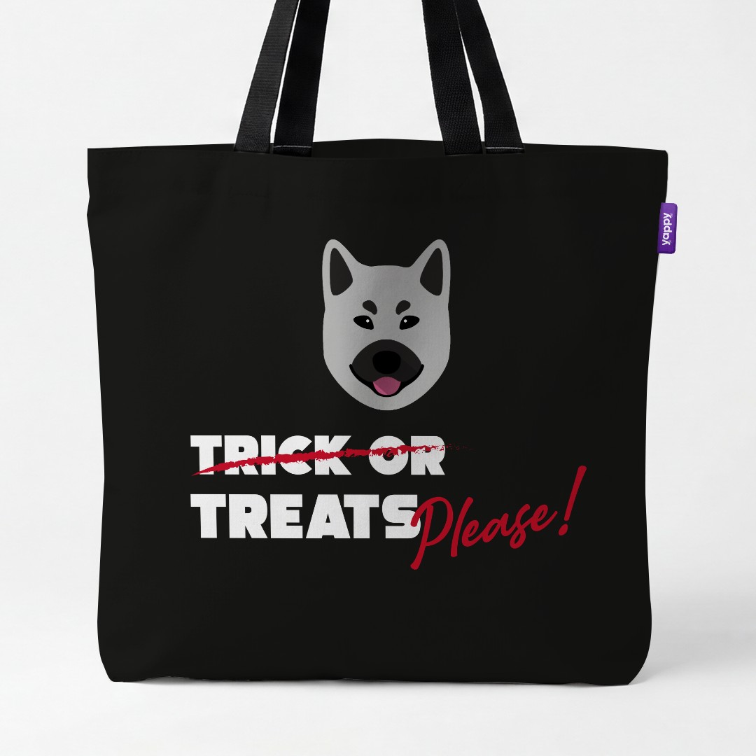 'Trick or Treats Please' - Personalized {breedCommonName} Canvas Bag