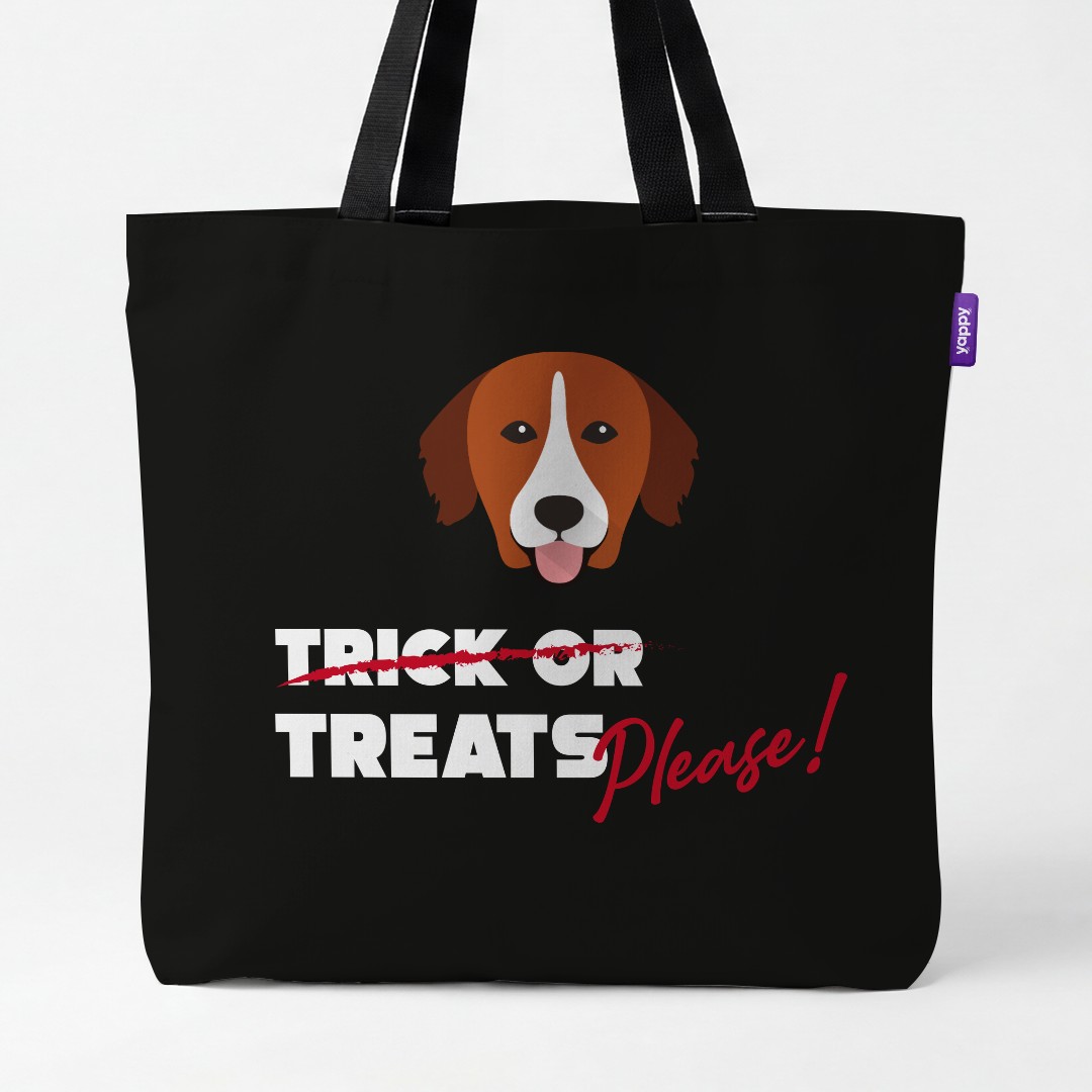'Trick or Treats Please' - Personalized {breedCommonName} Canvas Bag