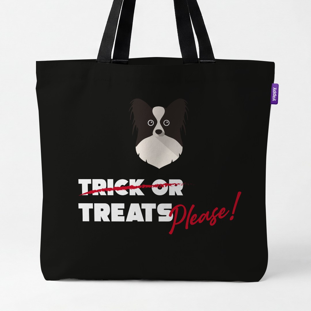'Trick or Treats Please' - Personalized {breedCommonName} Canvas Bag