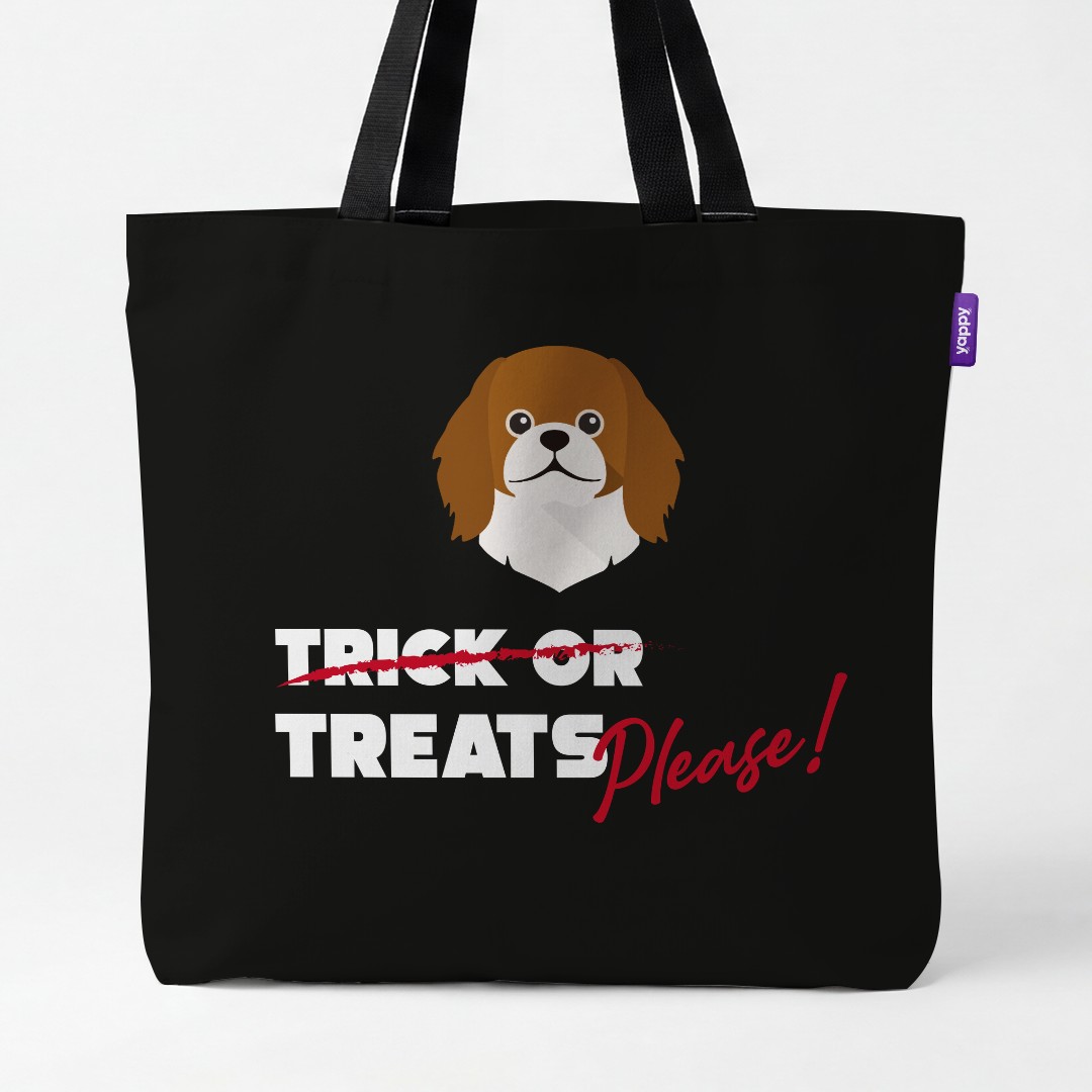 'Trick or Treats Please' - Personalised {breedCommonName} Canvas Bag
