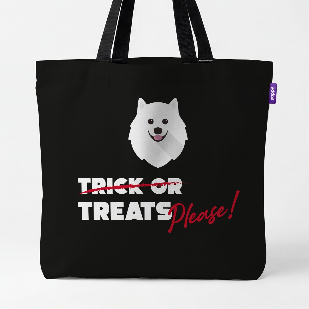 'Trick or Treats Please' - Personalised {breedCommonName} Canvas Bag