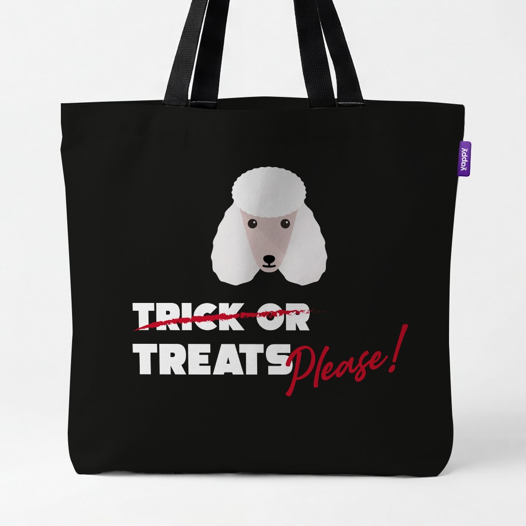 'Trick or Treats Please' - Personalized {breedCommonName} Canvas Bag