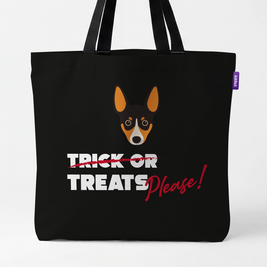 'Trick or Treats Please' - Personalized {breedCommonName} Canvas Bag