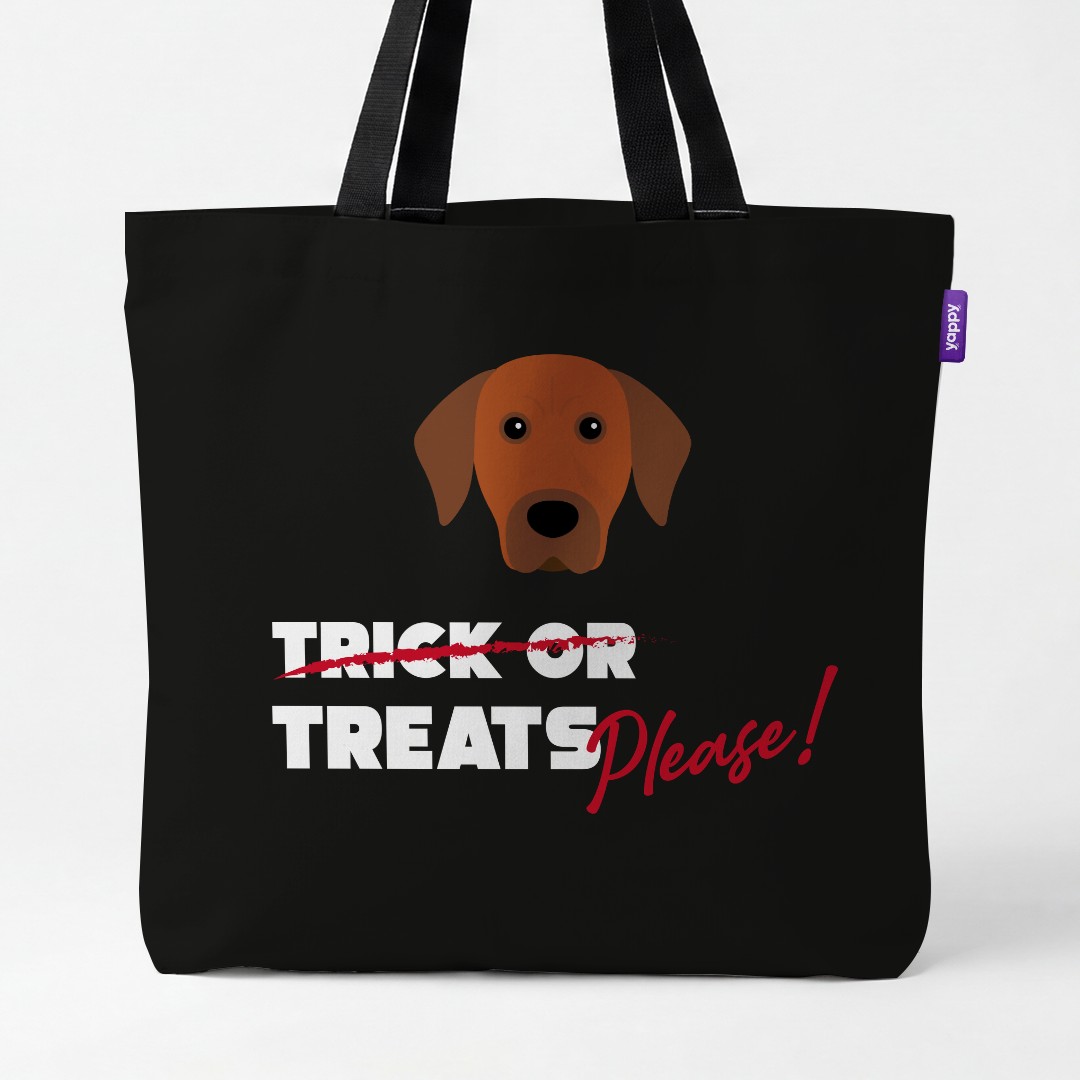 'Trick or Treats Please' - Personalized {breedCommonName} Canvas Bag