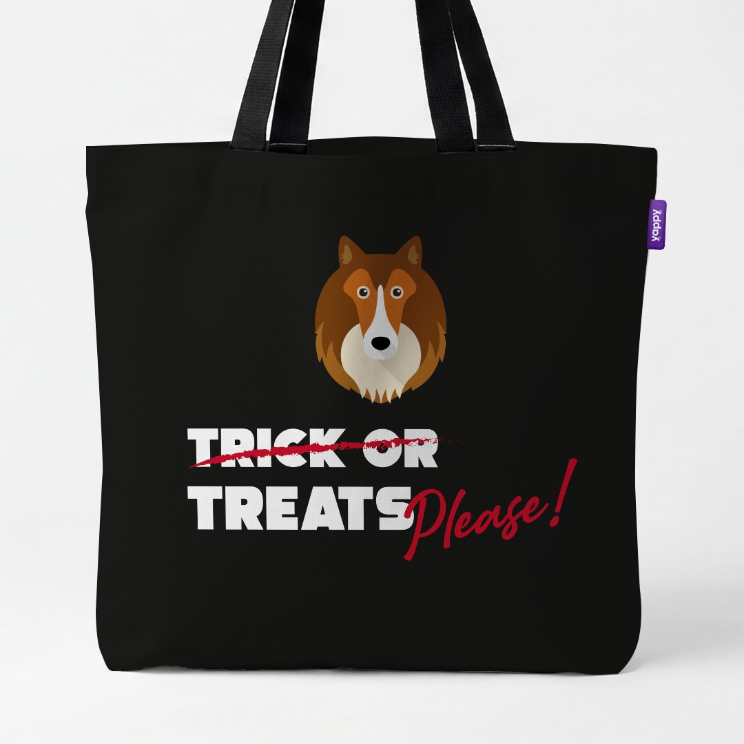 'Trick or Treats Please' - Personalized {breedCommonName} Canvas Bag