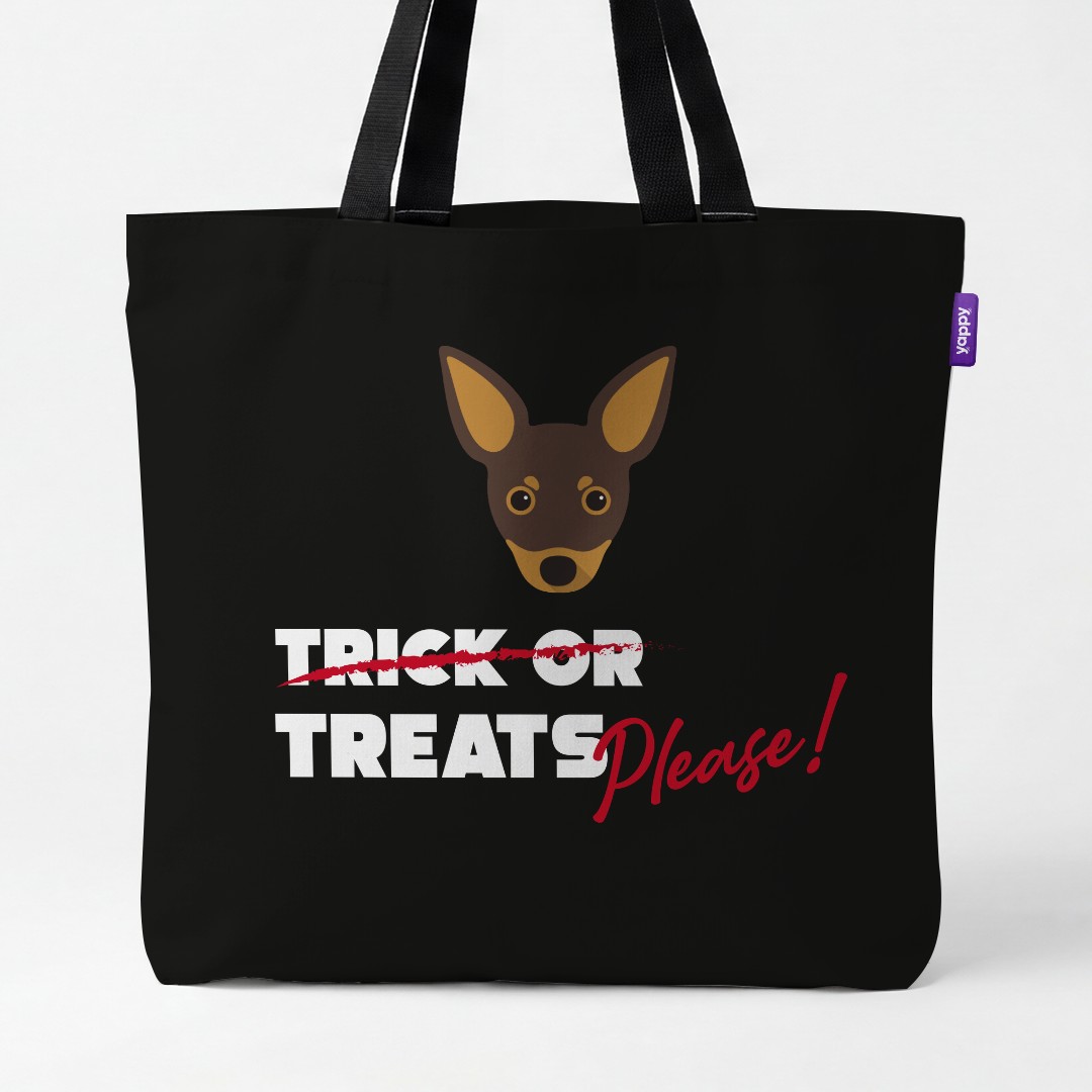 'Trick or Treats Please' - Personalized {breedCommonName} Canvas Bag