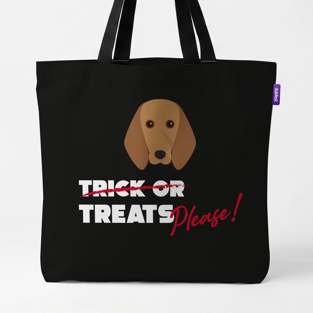 'Trick or Treats Please' - Personalized {breedCommonName} Canvas Bag