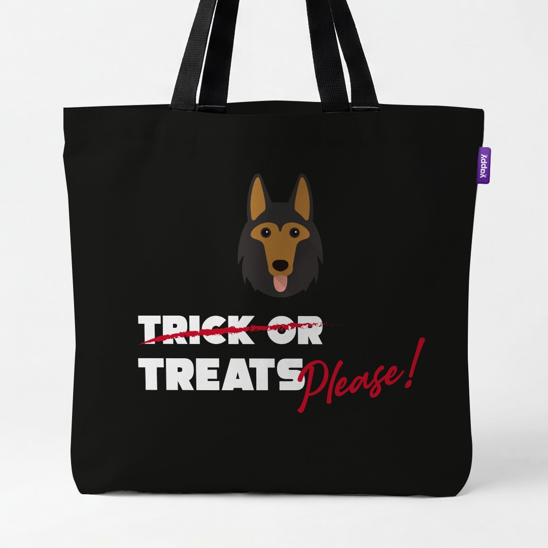 'Trick or Treats Please' - Personalized {breedCommonName} Canvas Bag