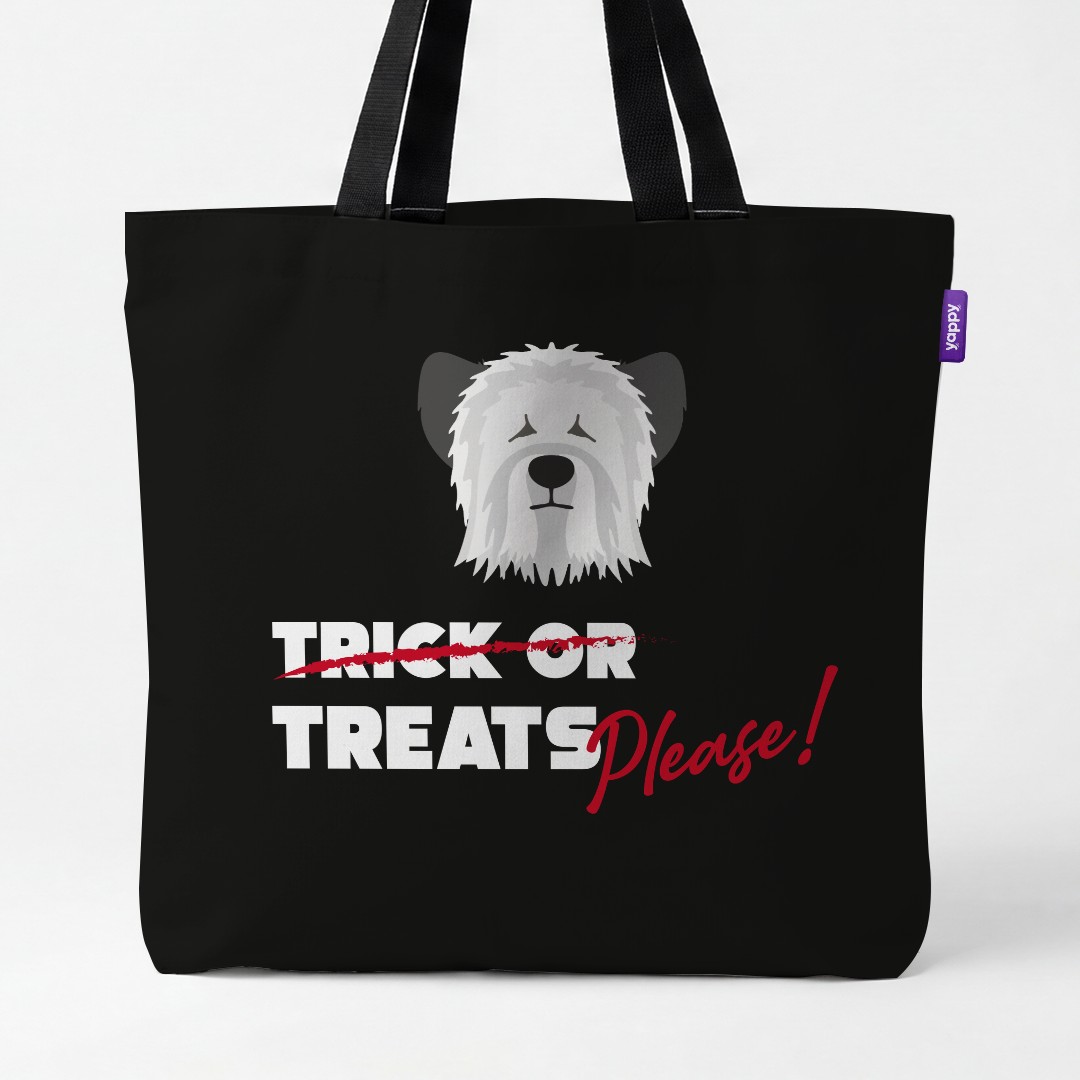 'Trick or Treats Please' - Personalized {breedCommonName} Canvas Bag