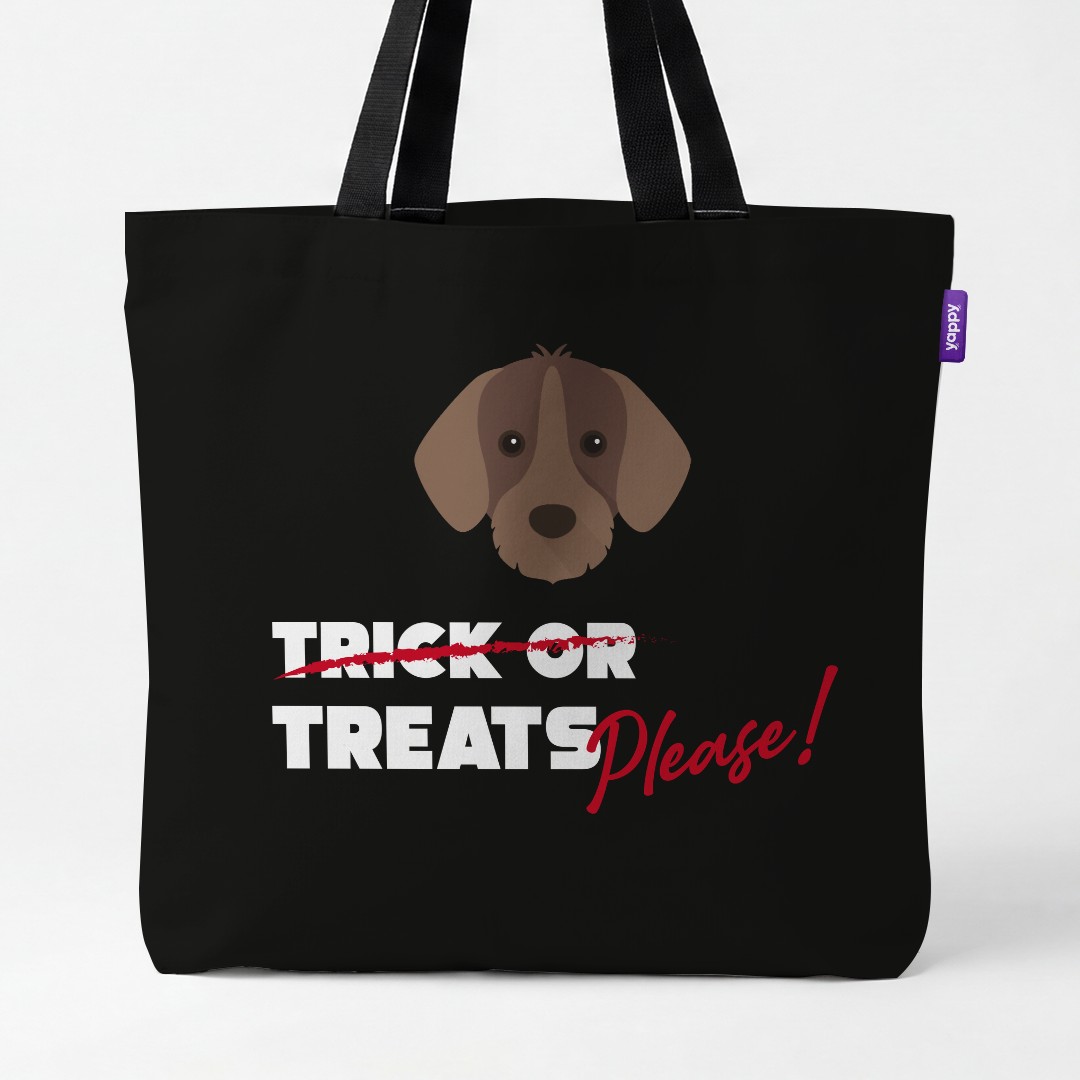'Trick or Treats Please' - Personalized {breedCommonName} Canvas Bag