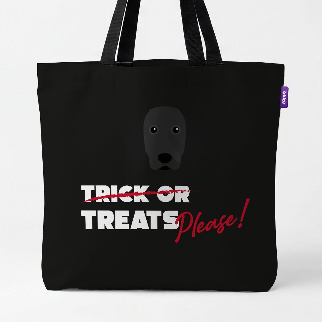 'Trick or Treats Please' - Personalized {breedCommonName} Canvas Bag