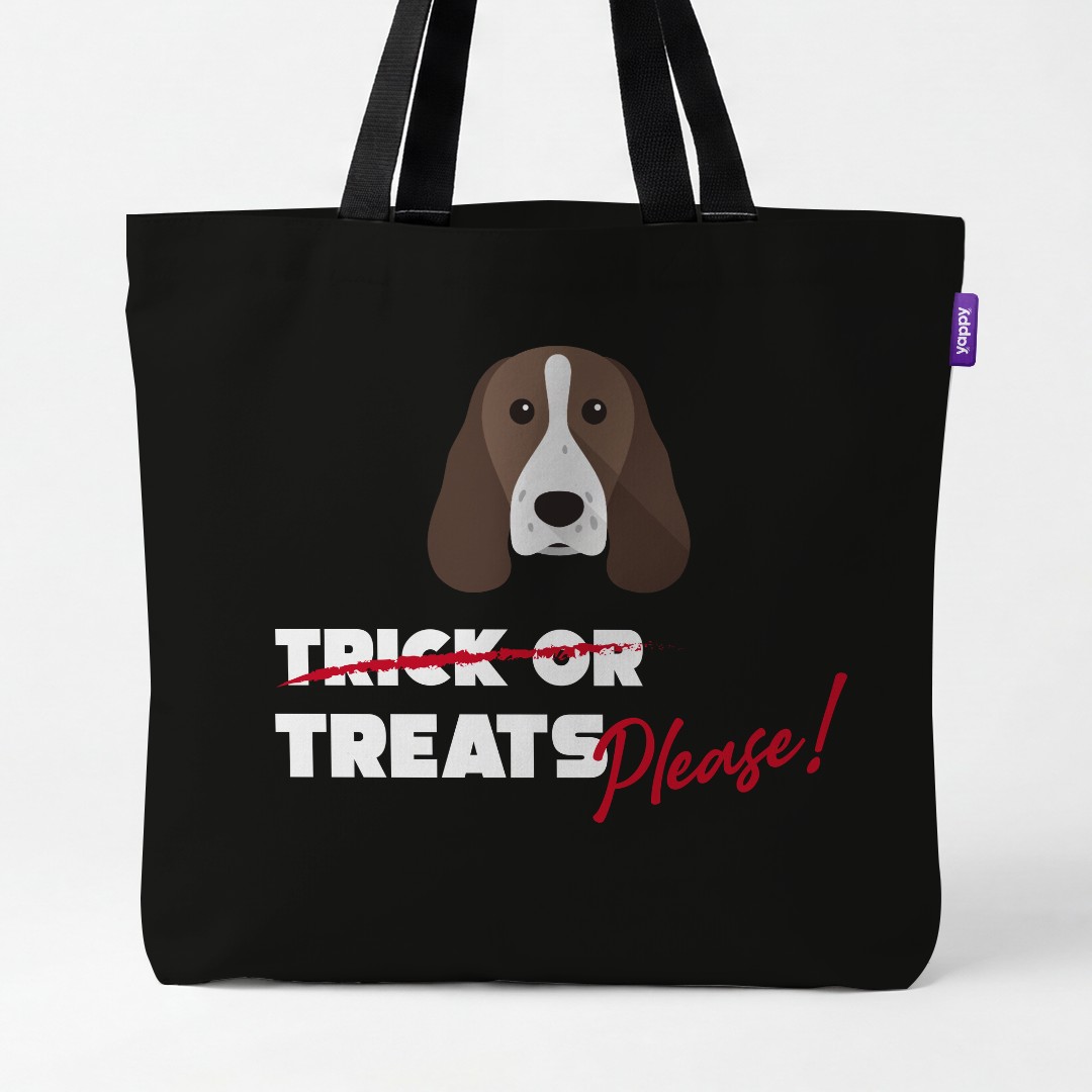 'Trick or Treats Please' - Personalized {breedCommonName} Canvas Bag