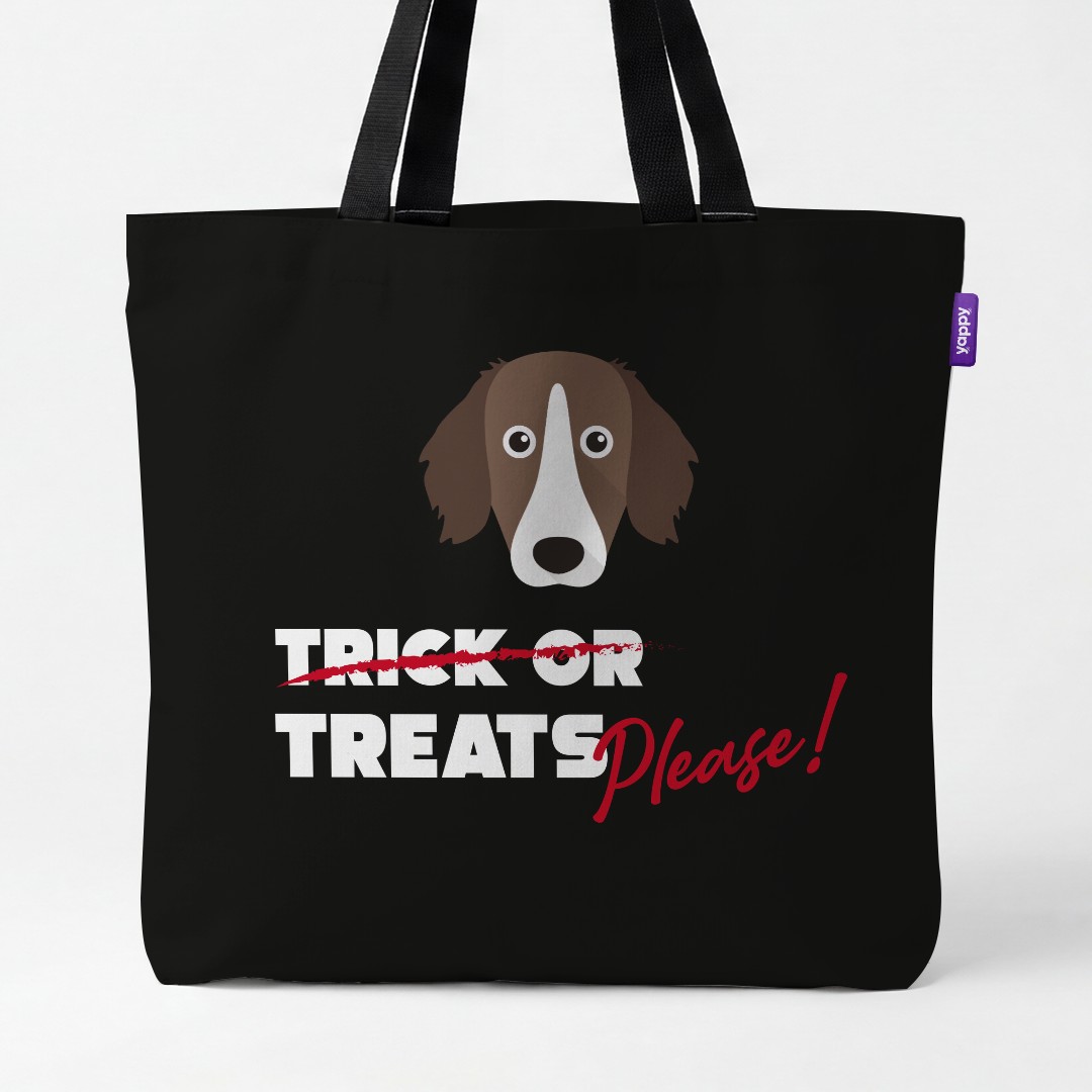 'Trick or Treats Please' - Personalized {breedCommonName} Canvas Bag