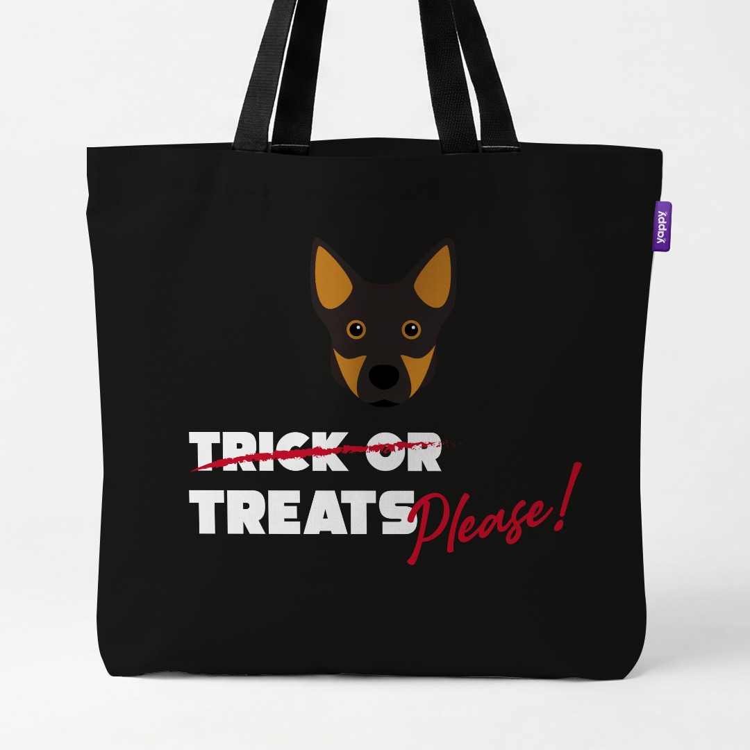 'Trick or Treats Please' - Personalized {breedCommonName} Canvas Bag