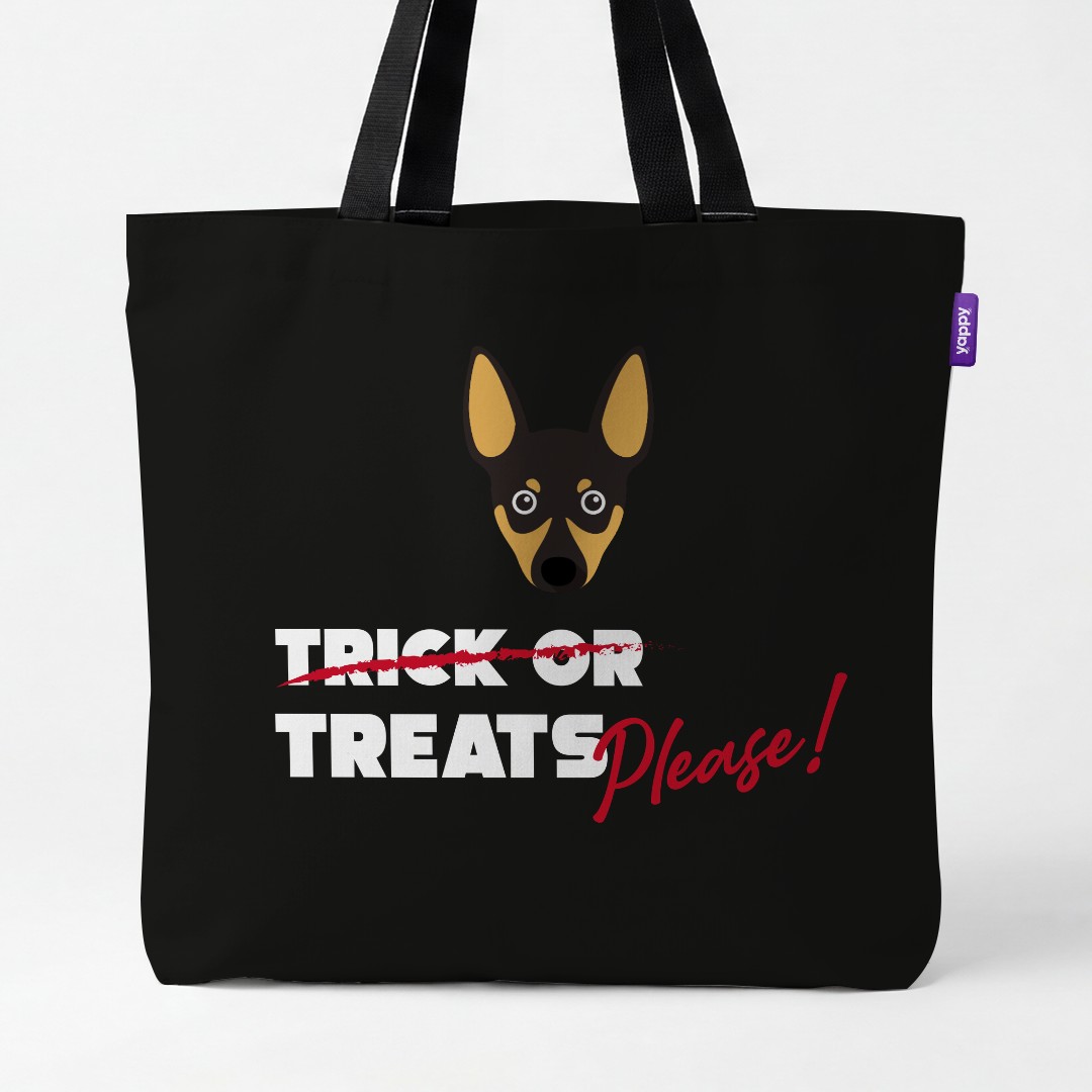 'Trick or Treats Please' - Personalized {breedCommonName} Canvas Bag