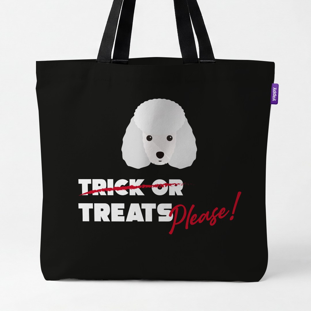 'Trick or Treats Please' - Personalised {breedCommonName} Canvas Bag
