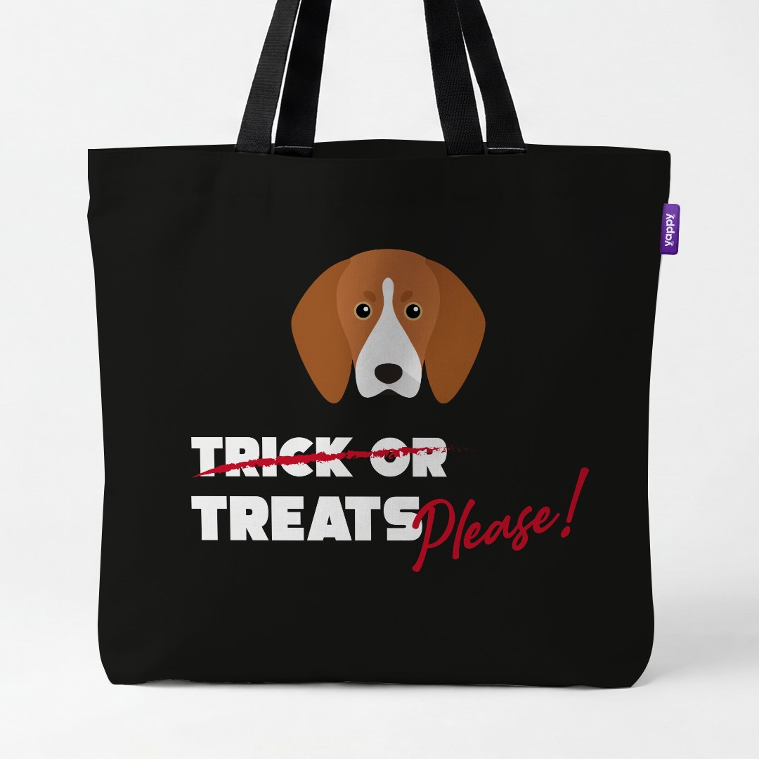 'Trick or Treats Please' - Personalized {breedCommonName} Canvas Bag