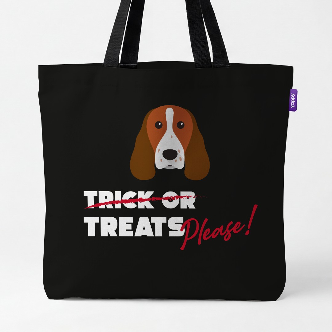 'Trick or Treats Please' - Personalized {breedCommonName} Canvas Bag