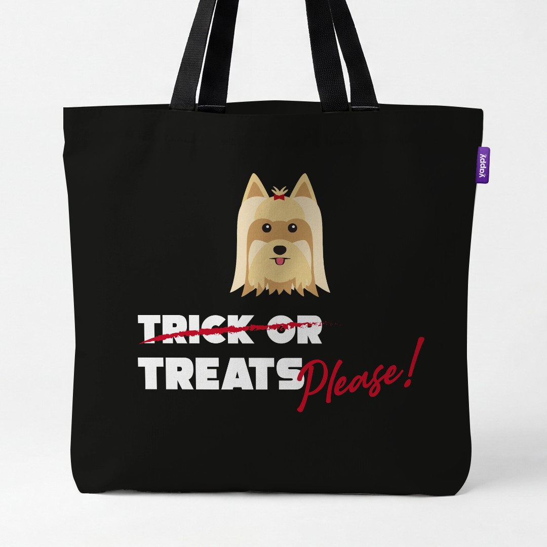 'Trick or Treats Please' - Personalized {breedCommonName} Canvas Bag