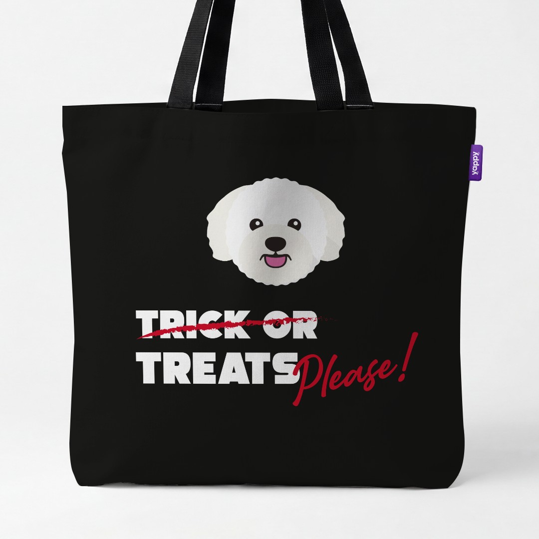 'Trick or Treats Please' - Personalized {breedCommonName} Canvas Bag
