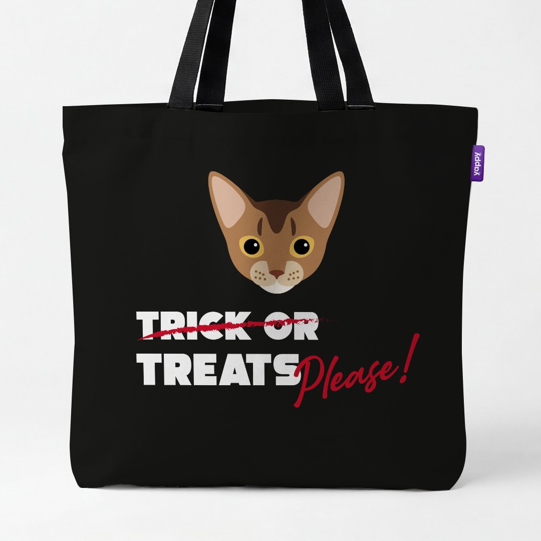 'Trick or Treats Please' - Personalized {breedCommonName} Canvas Bag