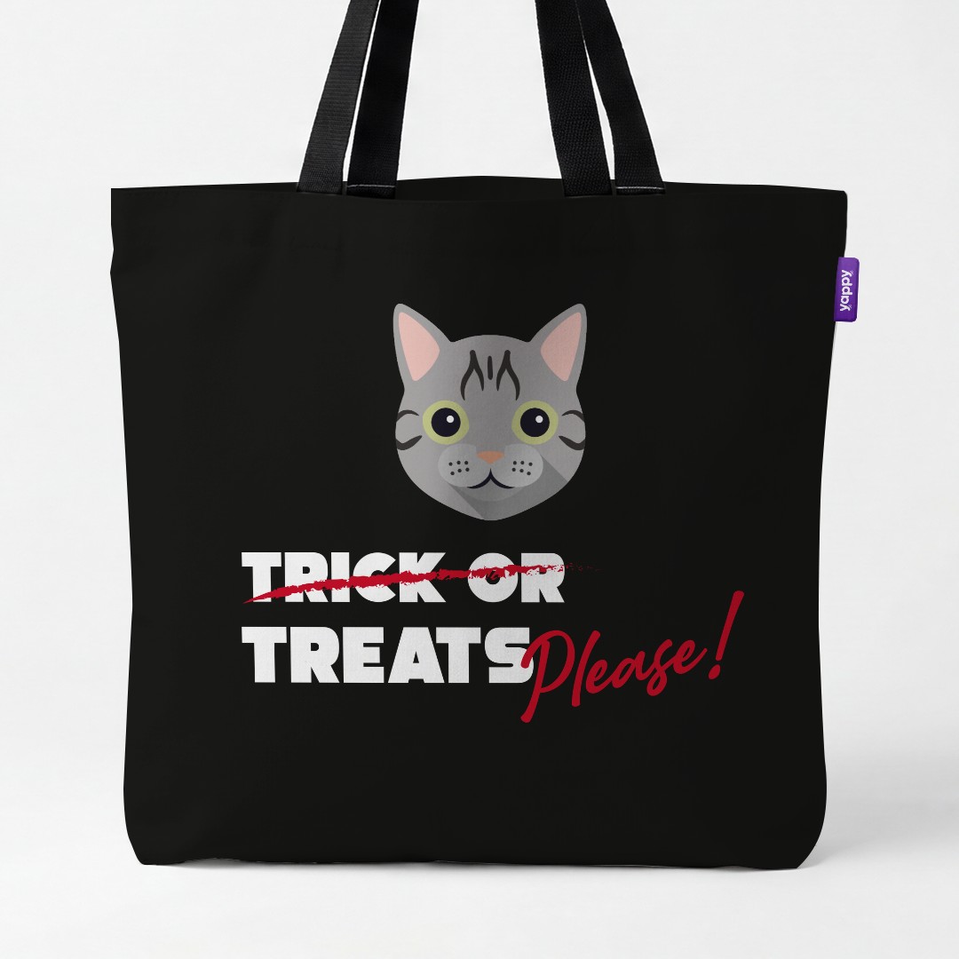 'Trick or Treats Please' - Personalized {breedCommonName} Canvas Bag