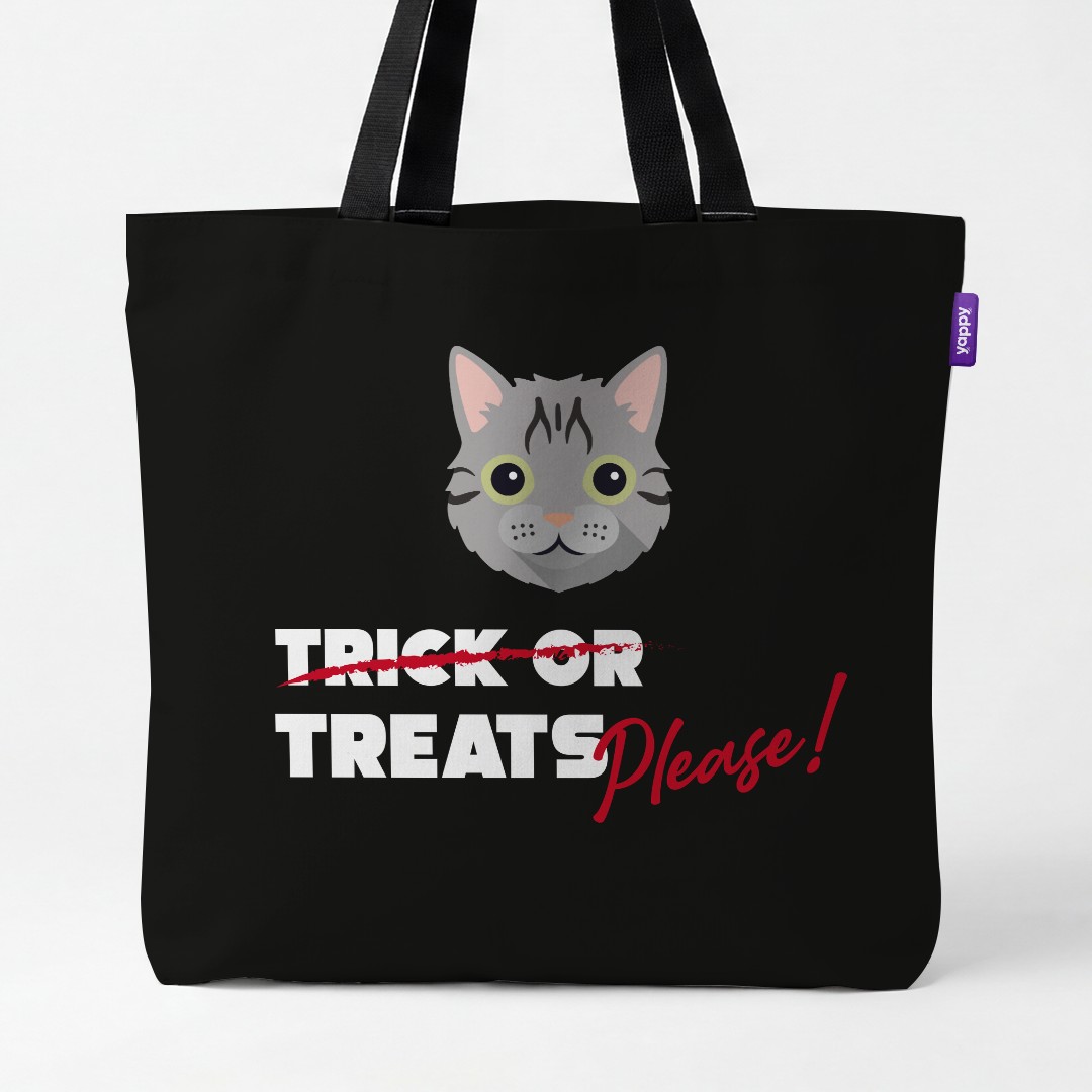 'Trick or Treats Please' - Personalized {breedCommonName} Canvas Bag