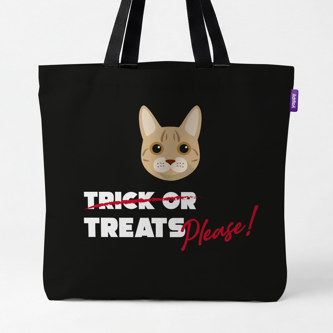 'Trick or Treats Please' - Personalized {breedCommonName} Canvas Bag
