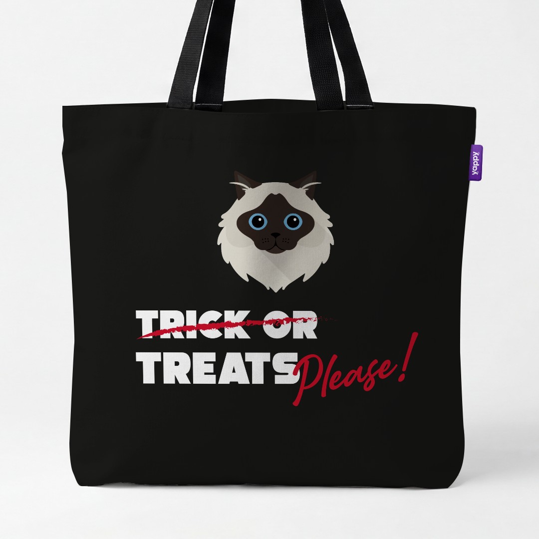 'Trick or Treats Please' - Personalized {breedCommonName} Canvas Bag