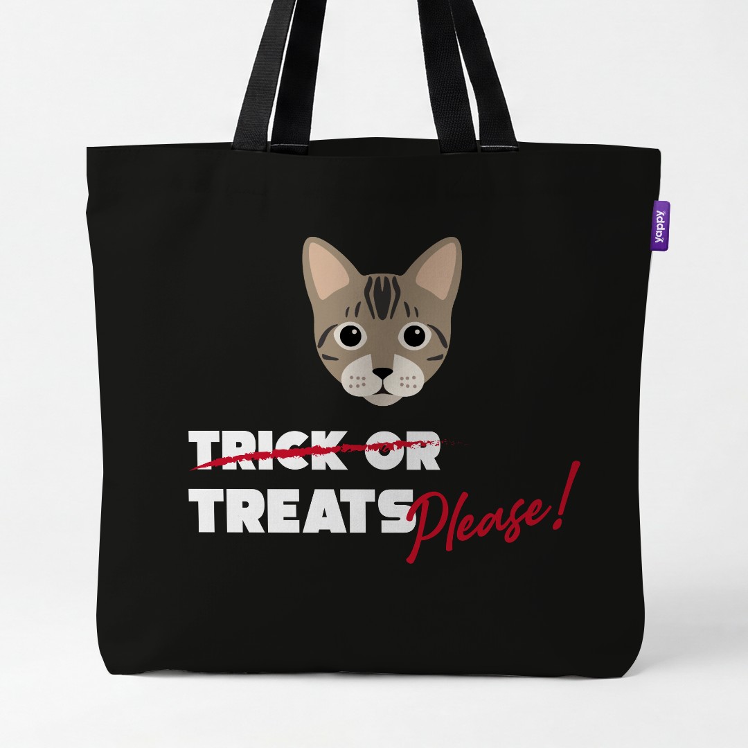 'Trick or Treats Please' - Personalized {breedCommonName} Canvas Bag