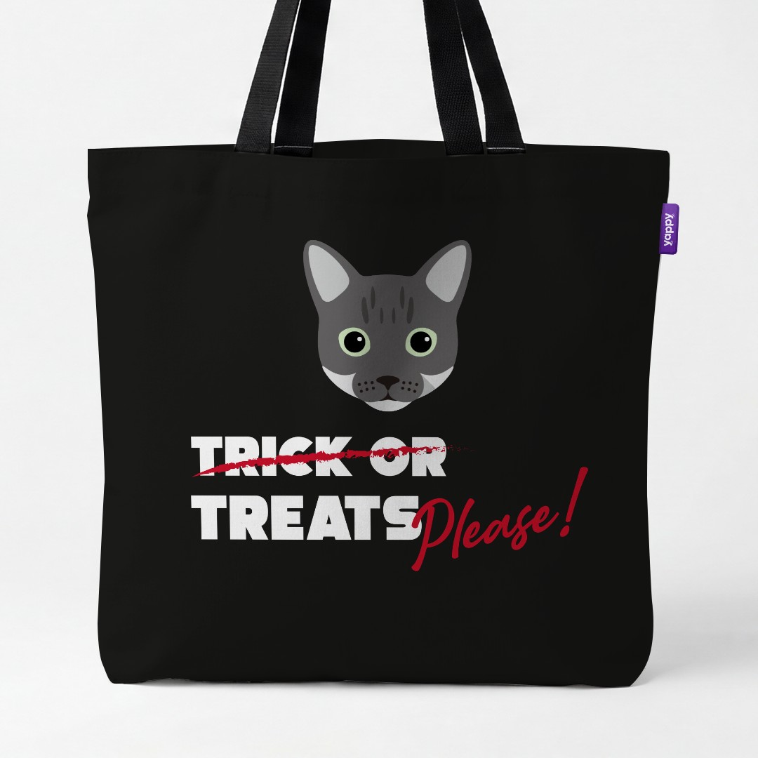 'Trick or Treats Please' - Personalized {breedCommonName} Canvas Bag