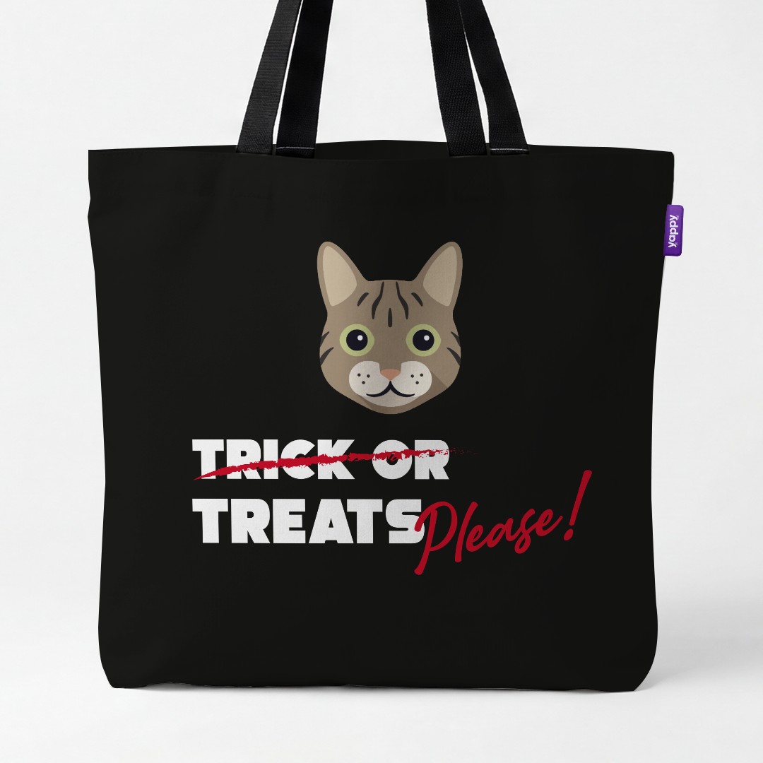 'Trick or Treats Please' - Personalized {breedCommonName} Canvas Bag