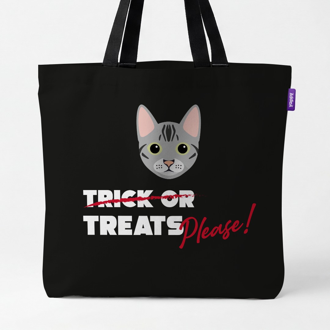'Trick or Treats Please' - Personalized {breedCommonName} Canvas Bag