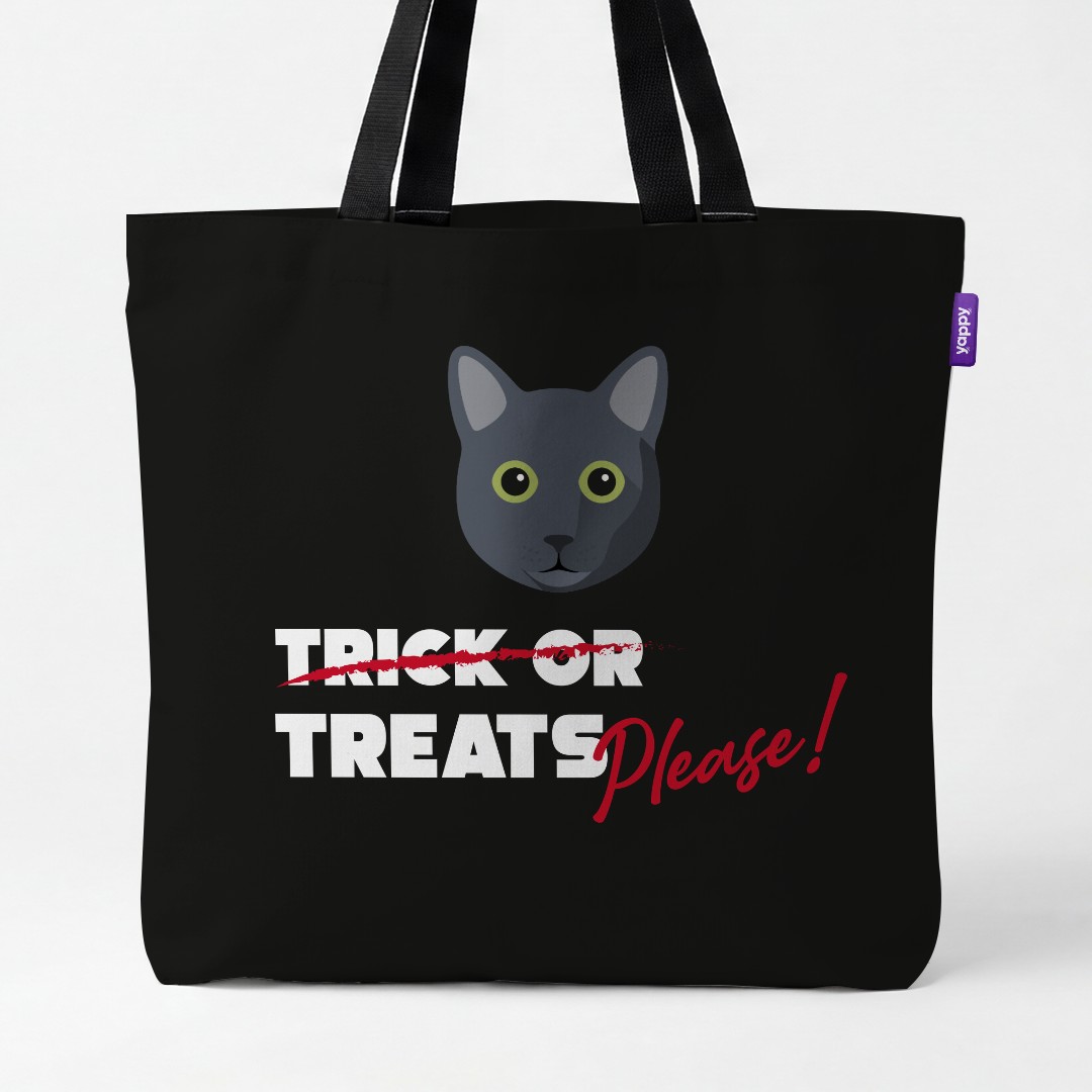 'Trick or Treats Please' - Personalized {breedCommonName} Canvas Bag