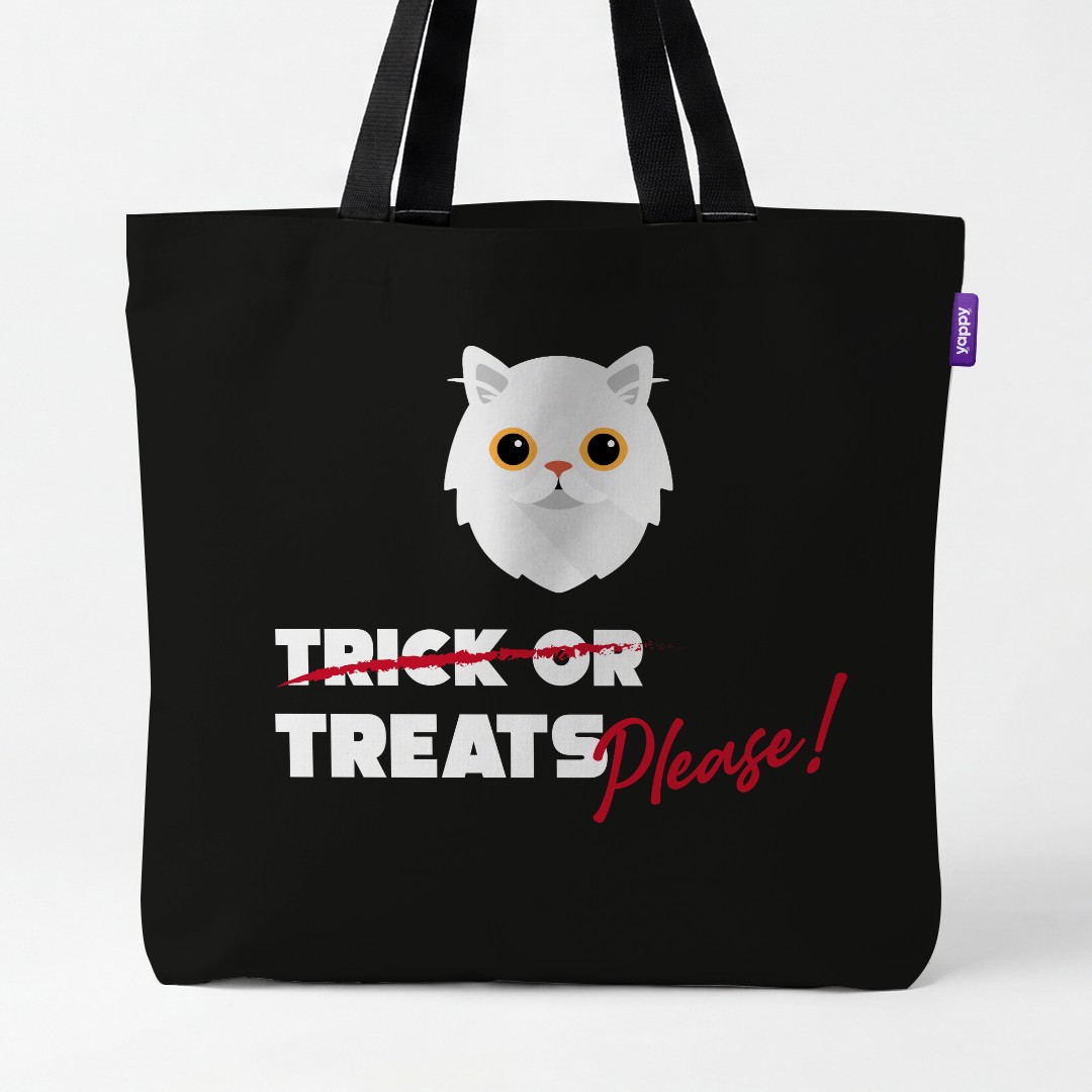 'Trick or Treats Please' - Personalized {breedCommonName} Canvas Bag