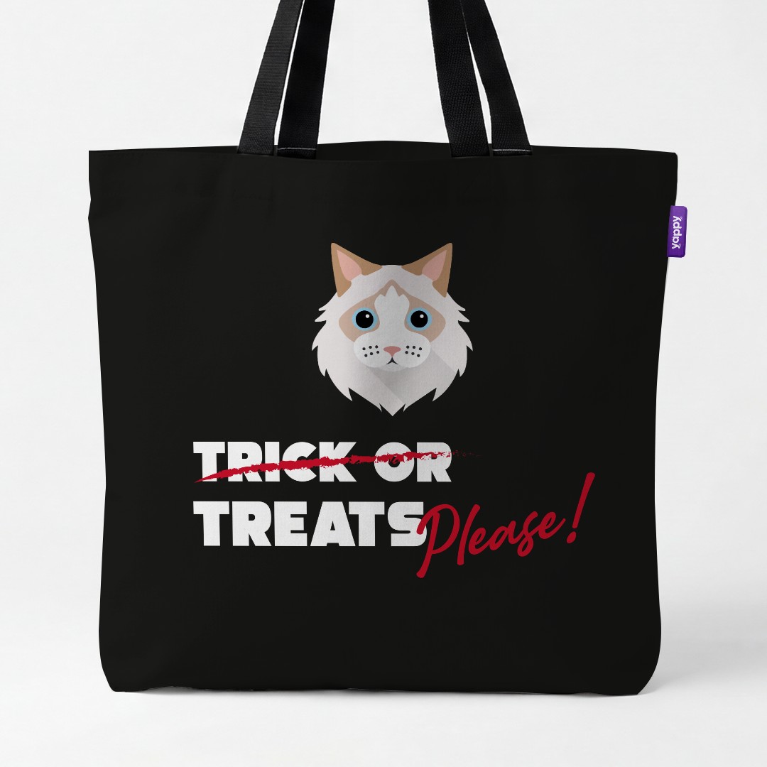 'Trick or Treats Please' - Personalized {breedCommonName} Canvas Bag