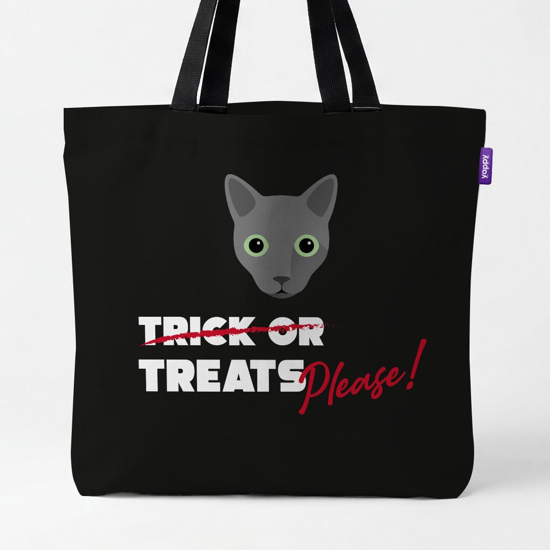 'Trick or Treats Please' - Personalized {breedCommonName} Canvas Bag