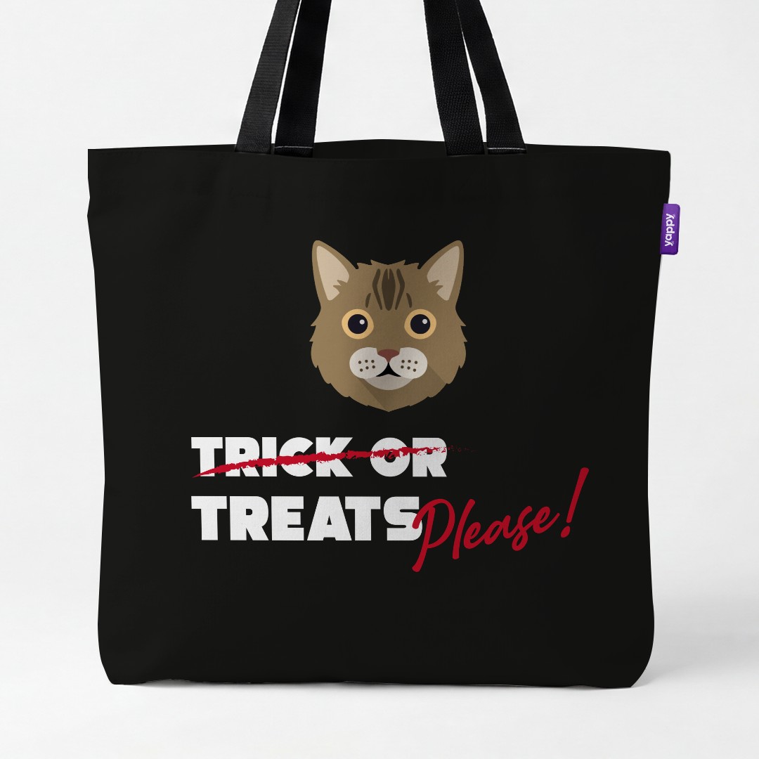 'Trick or Treats Please' - Personalized {breedCommonName} Canvas Bag