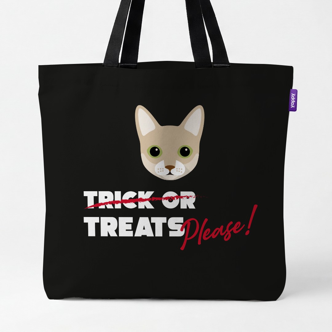 'Trick or Treats Please' - Personalized {breedCommonName} Canvas Bag