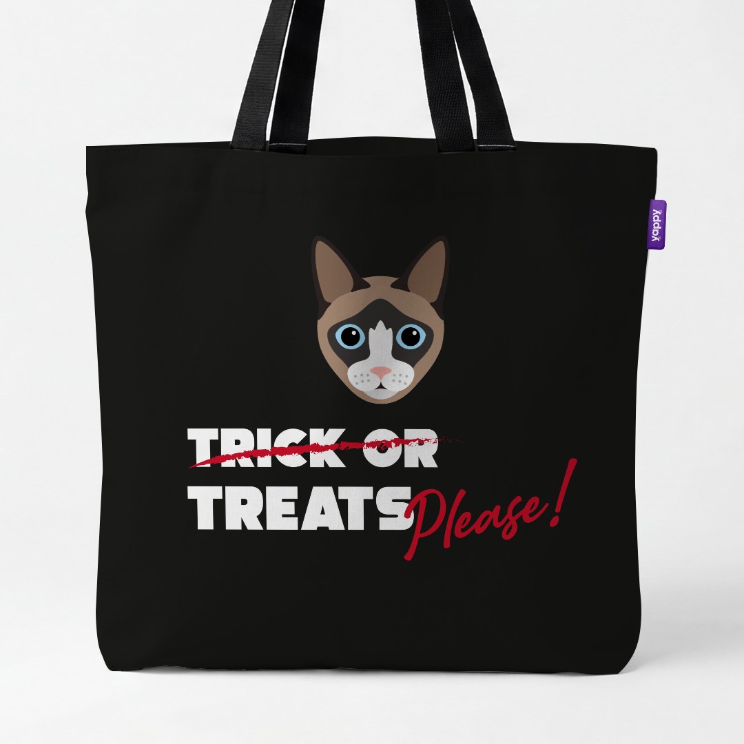'Trick or Treats Please' - Personalized {breedCommonName} Canvas Bag